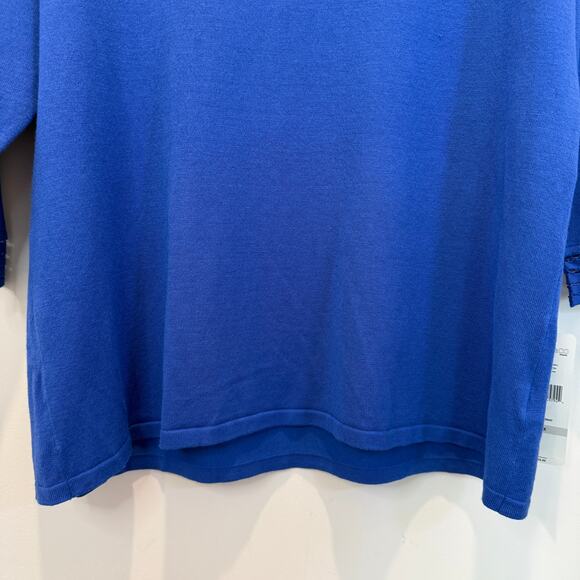 New Jones & Co Boatneck Knit Top Size 1X Royal Blue - Picture 11 of 13